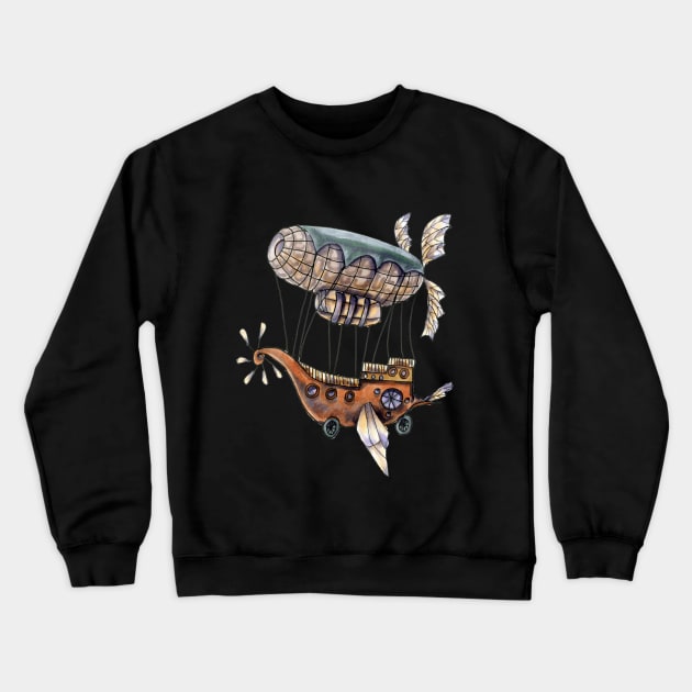 Old school airship Crewneck Sweatshirt by Art by Ergate